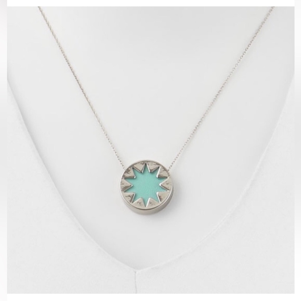 House of Harlow Silver and Turquoise Sunbeam Necklace
